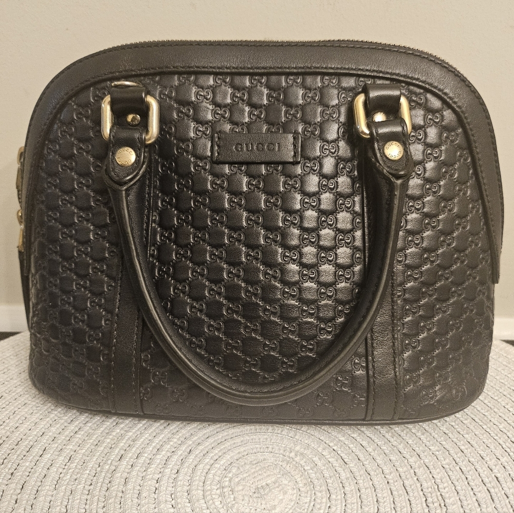 π Gucci Microguccissima Dome Satchel | Dark Navy Blueπ - Picture 5 of 16